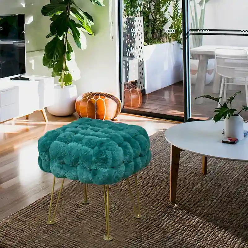 Pouf/Tabouret en fausse fourrure Fox