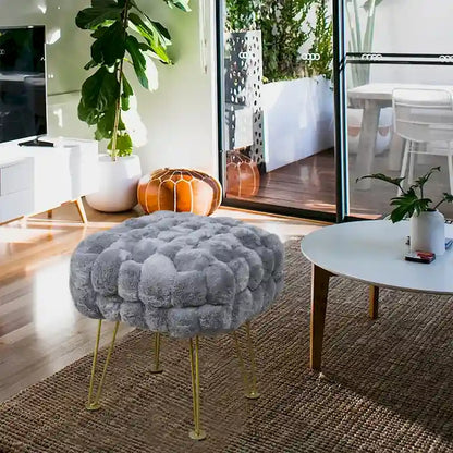Pouf/Tabouret en fausse fourrure Fox