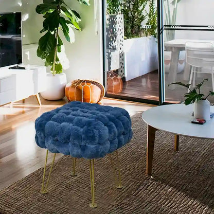 Pouf/Tabouret en fausse fourrure Fox