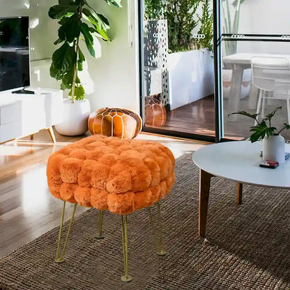 Pouf/Tabouret en fausse fourrure Fox