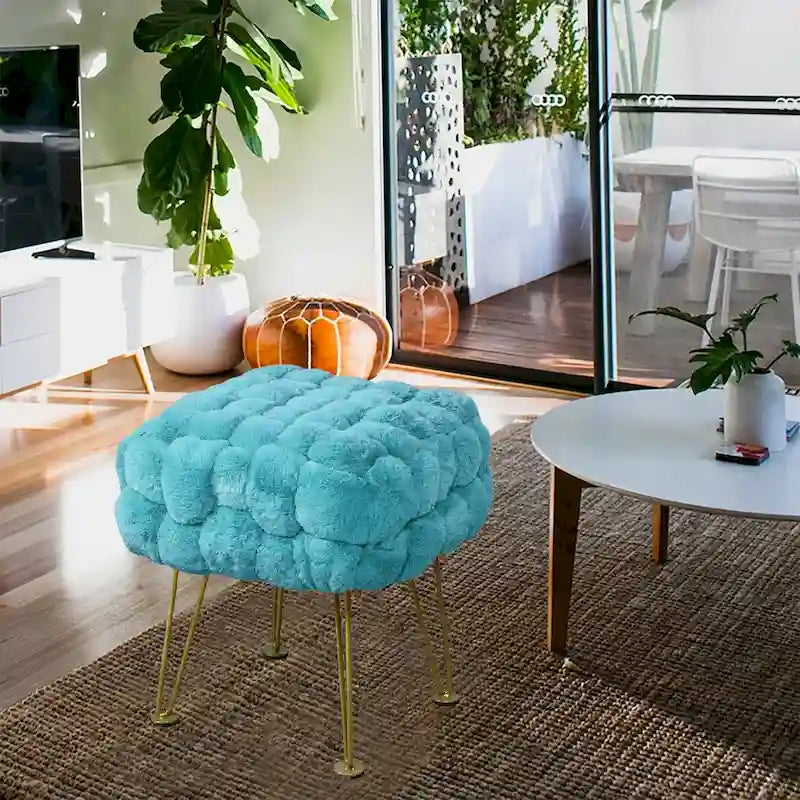 Pouf/Tabouret en fausse fourrure Fox