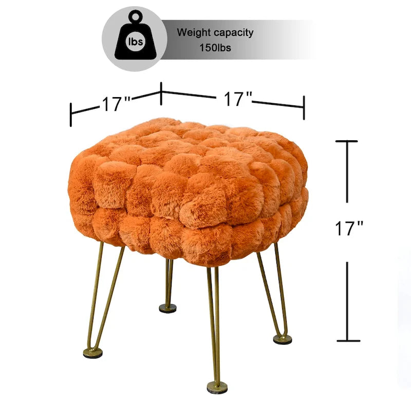 Pouf/Tabouret en fausse fourrure Fox