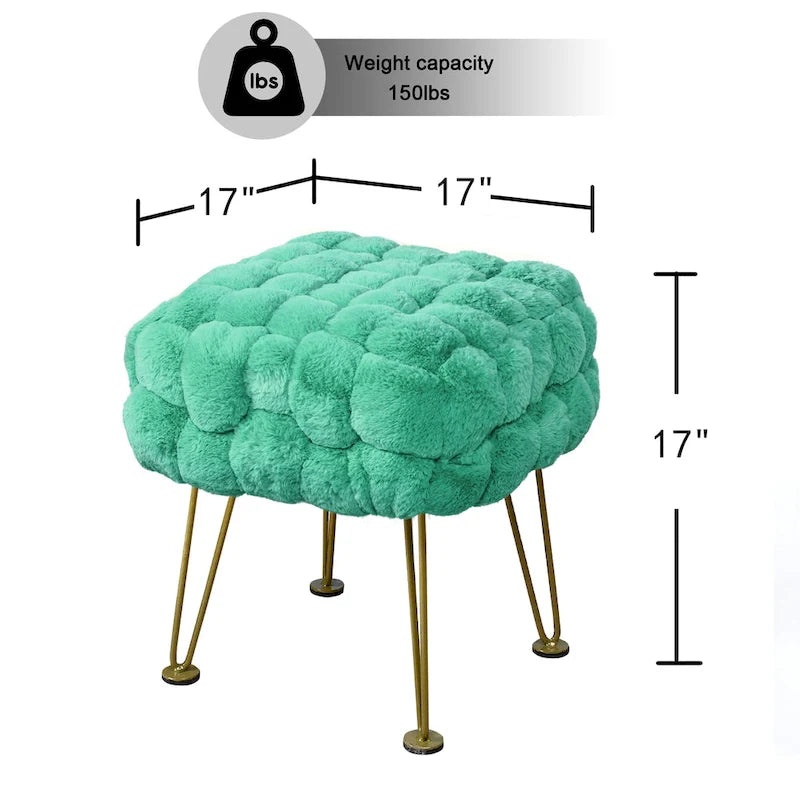 Pouf/Tabouret en fausse fourrure Fox