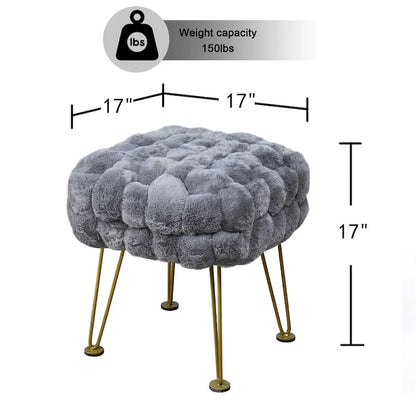 Pouf/Tabouret en fausse fourrure Fox