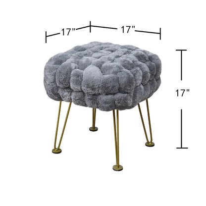 Pouf/Tabouret en fausse fourrure Fox
