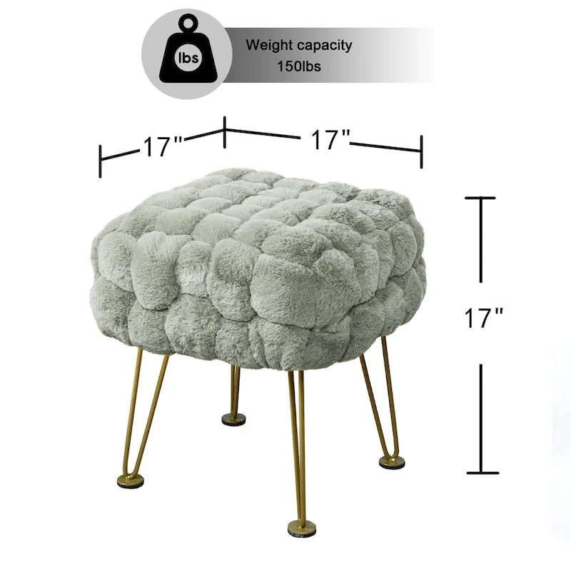Pouf/Tabouret en fausse fourrure Fox