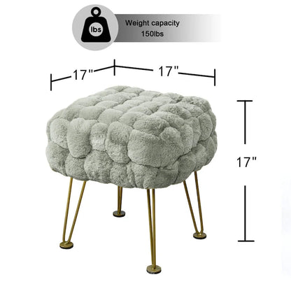 Pouf/Tabouret en fausse fourrure Fox