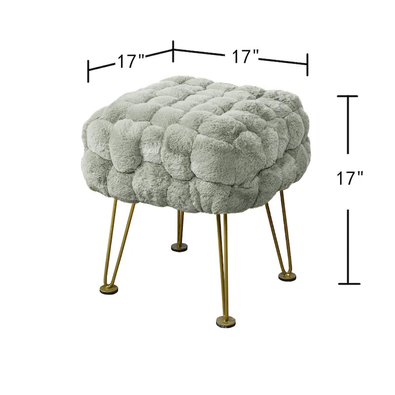 Pouf/Tabouret en fausse fourrure Fox