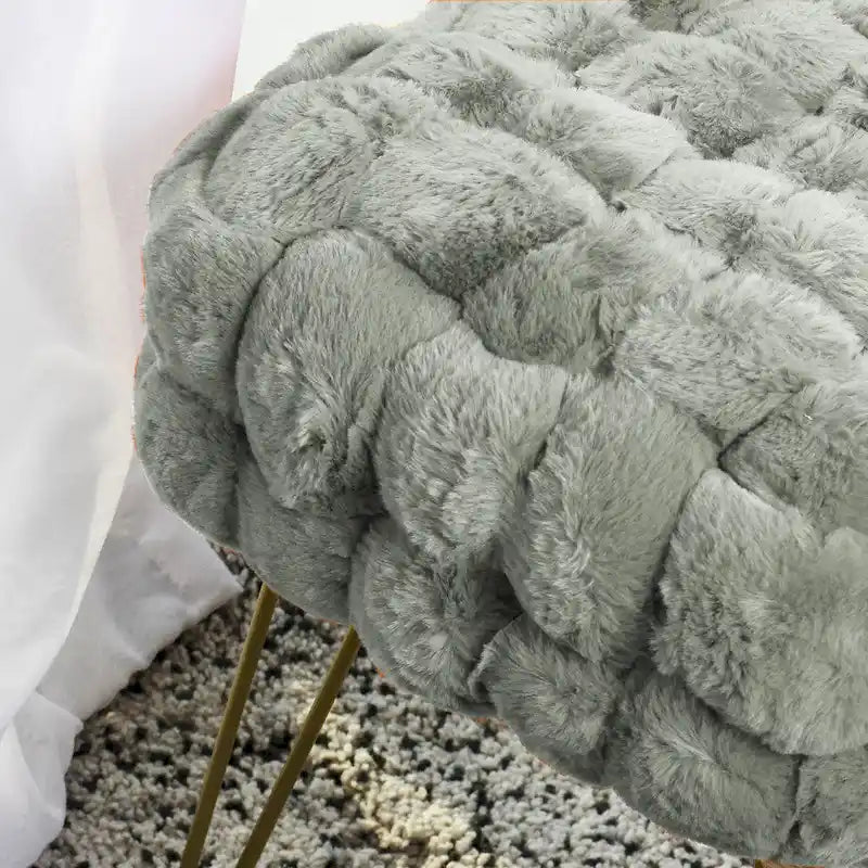 Pouf/Tabouret en fausse fourrure Fox