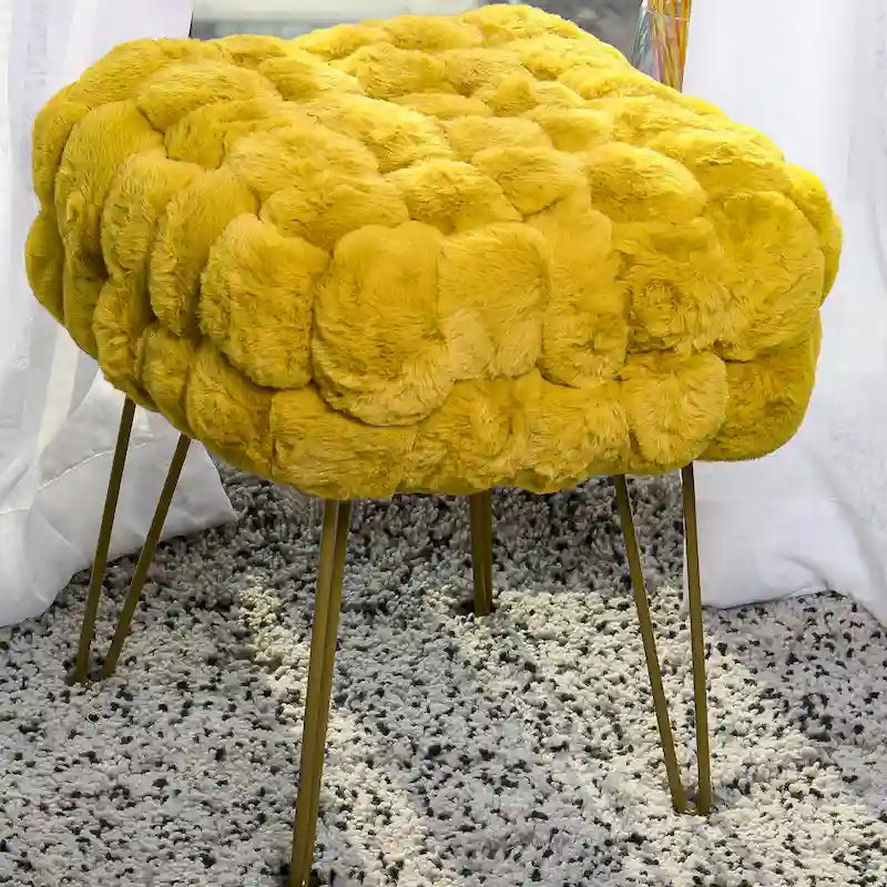 Pouf/Tabouret en fausse fourrure Fox