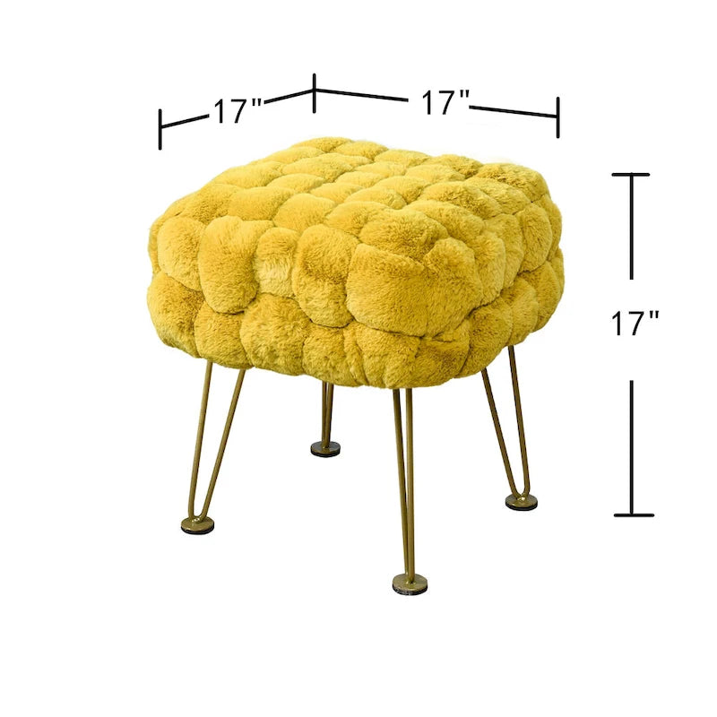 Pouf/Tabouret en fausse fourrure Fox