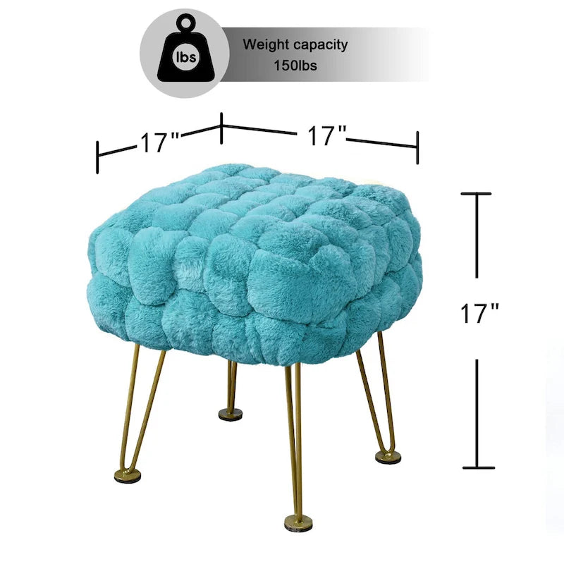 Pouf/Tabouret en fausse fourrure Fox