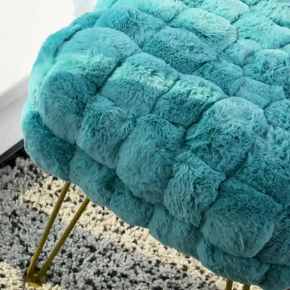 Pouf/Tabouret en fausse fourrure Fox