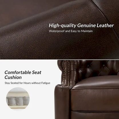 Ensemble de 2 fauteuils pivotants Felipe en cuir véritable moderne avec dossier capitonné par HULALA HOME