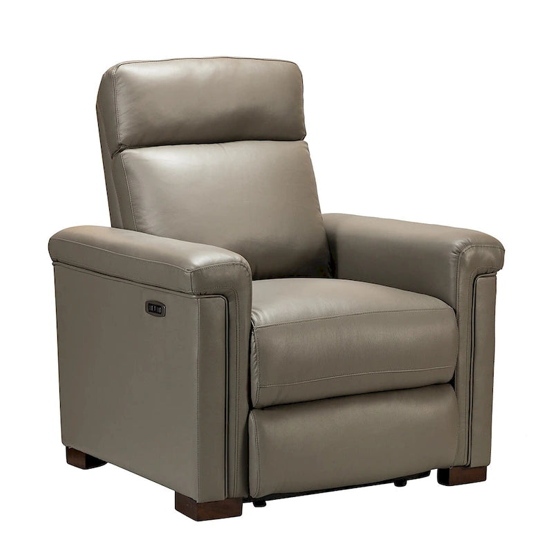 Fauteuil inclinable électrique Alicia 34,65 po de large, style classique contemporain, en cuir véritable avec port USB (ensemble de 2)