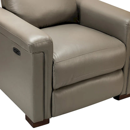 Fauteuil inclinable électrique Alicia 34,65 po de large, style classique contemporain, en cuir véritable avec port USB (ensemble de 2)