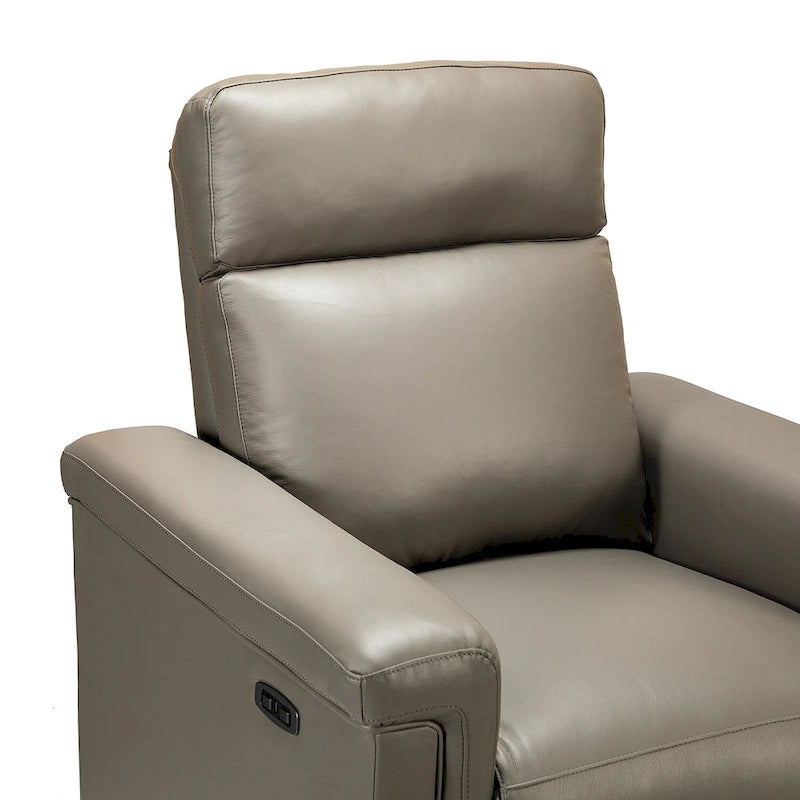 Fauteuil inclinable électrique Alicia 34,65 po de large, style classique contemporain, en cuir véritable avec port USB (ensemble de 2)