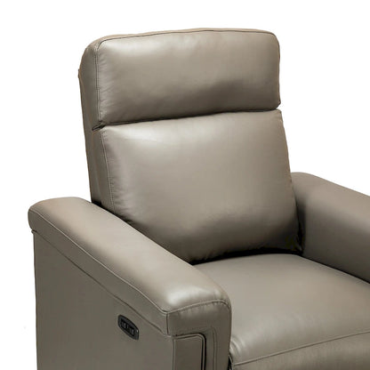 Fauteuil inclinable électrique Alicia 34,65 po de large, style classique contemporain, en cuir véritable avec port USB (ensemble de 2)