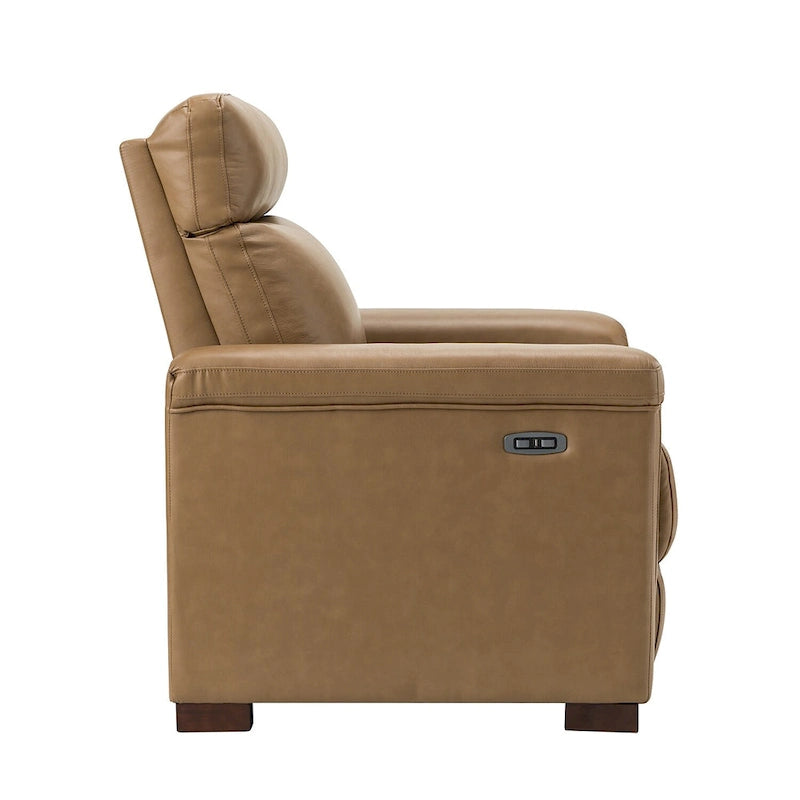 Fauteuil inclinable électrique Alicia 34,65 po de large, style classique contemporain, en cuir véritable avec port USB (ensemble de 2)
