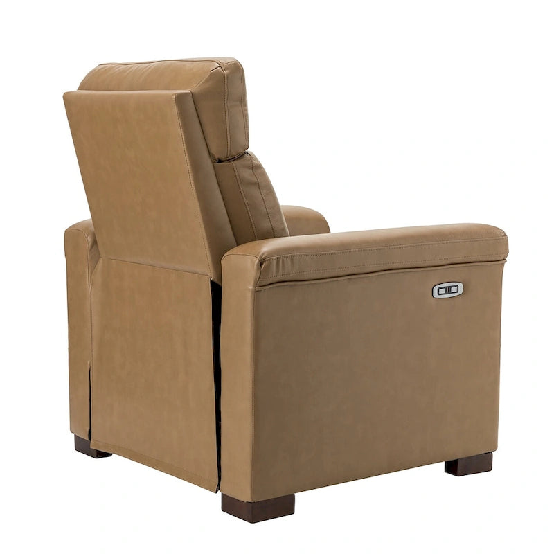 Fauteuil inclinable électrique Alicia 34,65 po de large, style classique contemporain, en cuir véritable avec port USB (ensemble de 2)