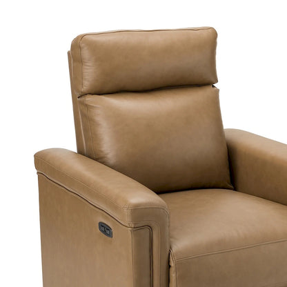 Fauteuil inclinable électrique Alicia 34,65 po de large, style classique contemporain, en cuir véritable avec port USB (ensemble de 2)