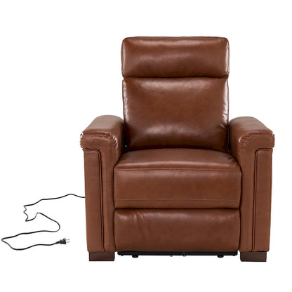 Fauteuil inclinable électrique Alicia 34,65 po de large, style classique contemporain, en cuir véritable avec port USB (ensemble de 2)