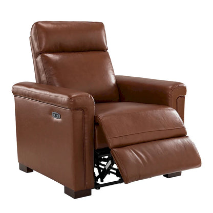 Fauteuil inclinable électrique Alicia 34,65 po de large, style classique contemporain, en cuir véritable avec port USB (ensemble de 2)