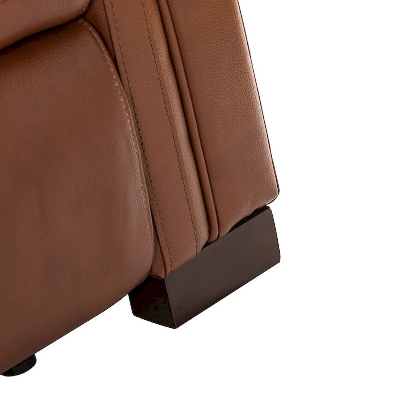 Fauteuil inclinable électrique Alicia 34,65 po de large, style classique contemporain, en cuir véritable avec port USB (ensemble de 2)