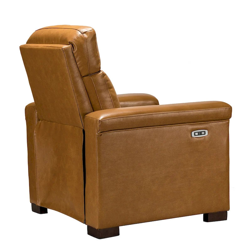 Fauteuil inclinable électrique Alicia 34,65 po de large, style classique contemporain, en cuir véritable avec port USB (ensemble de 2)