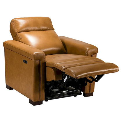 Fauteuil inclinable électrique Alicia 34,65 po de large, style classique contemporain, en cuir véritable avec port USB (ensemble de 2)