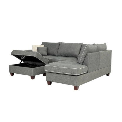 Canapé d'angle 3 pièces en tissu