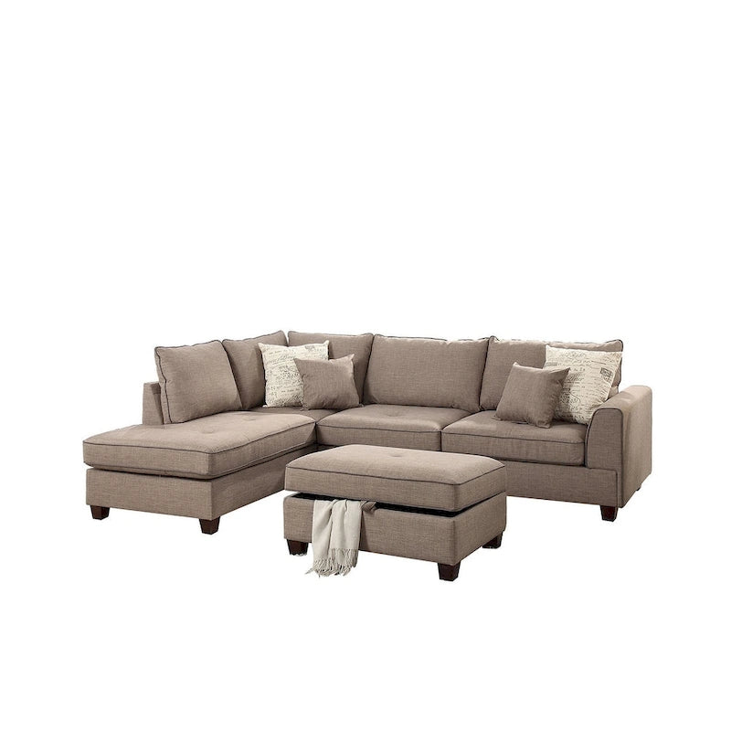 Canapé d'angle 3 pièces en tissu