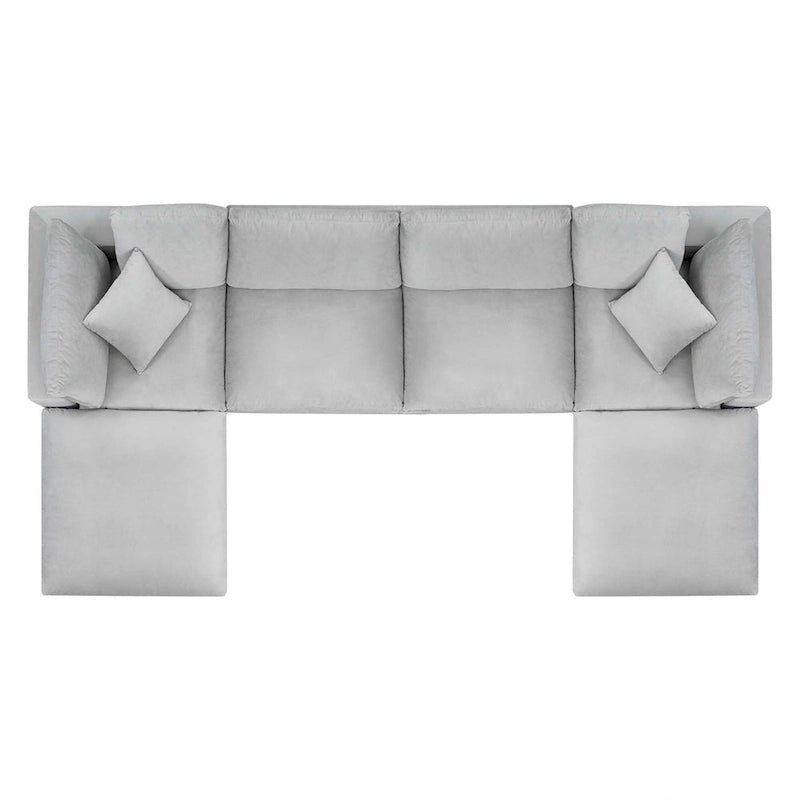 Canapé d'angle 6 pièces Commix en velours rembourré de duvet