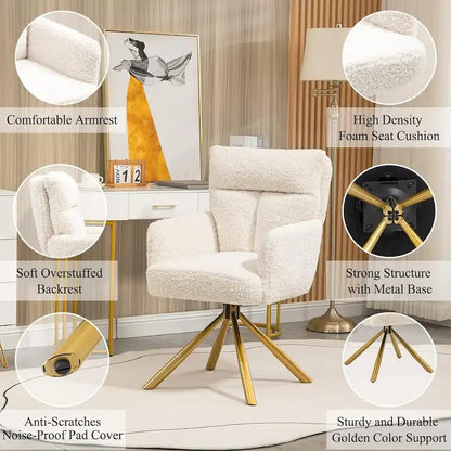 Fauteuil pivotant Howtai pour salon, cuisine et salle à manger