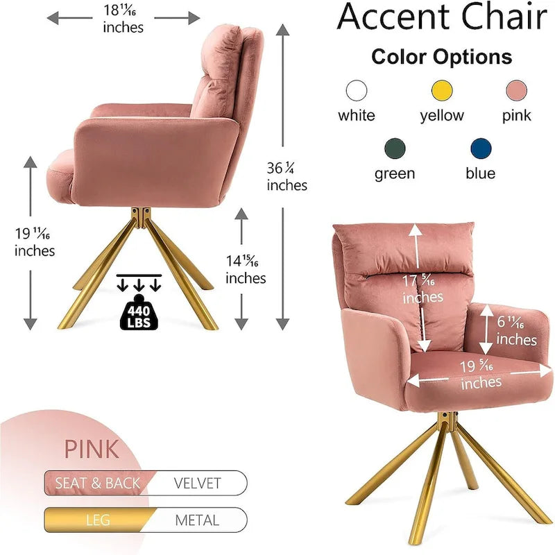 Fauteuil pivotant Howtai pour salon, cuisine et salle à manger