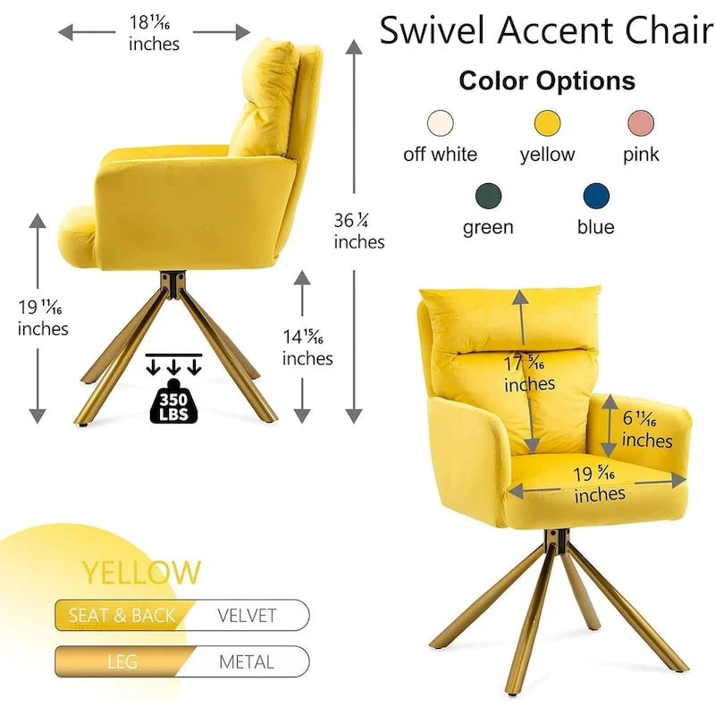 Fauteuil pivotant Howtai pour salon, cuisine et salle à manger