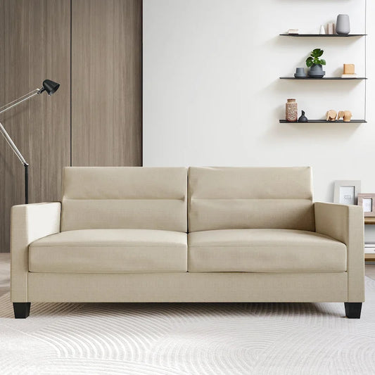 CraftPorch Clean and Minimalist Linen Upholstered Sofa