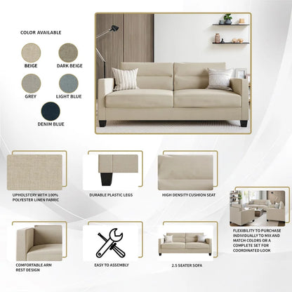 Canapé CraftPorch en lin, style épuré et minimaliste