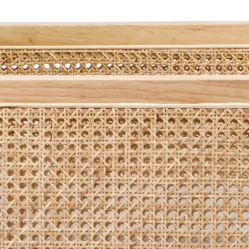 Fauteuil d'appoint en rotin avec accoudoirs et revêtement en tissu