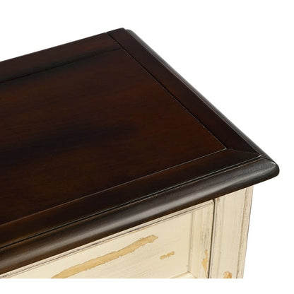 Console Nestfair en bois massif avec 3 tiroirs et une étagère