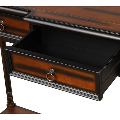 Console Nestfair en bois massif avec 3 tiroirs et une étagère