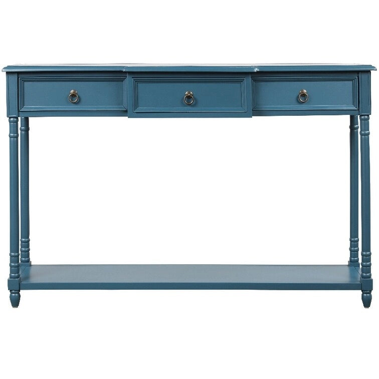 Console Nestfair en bois massif avec 3 tiroirs et une étagère