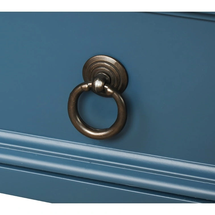 Console Nestfair en bois massif avec 3 tiroirs et une étagère