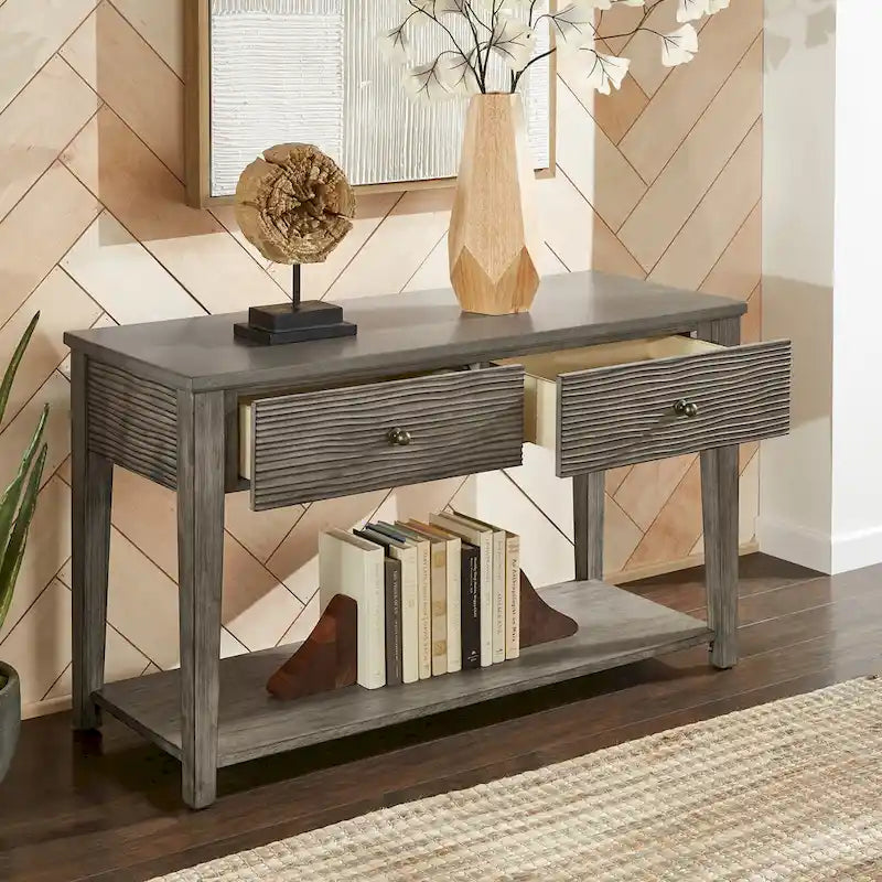 Table d'appoint Coober en fibrociment gris antique avec étagère par iNSPIRE Q Modern