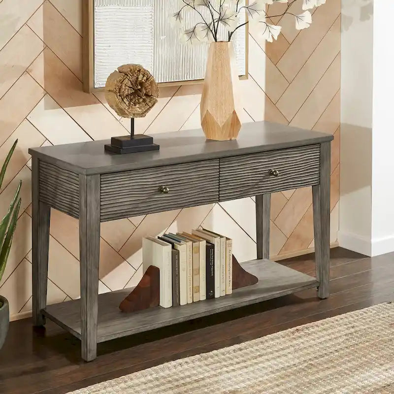 Table d'appoint Coober en fibrociment gris antique avec étagère par iNSPIRE Q Modern
