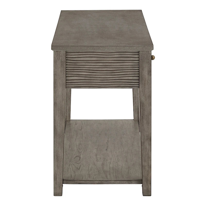Table d'appoint Coober en fibrociment gris antique avec étagère par iNSPIRE Q Modern