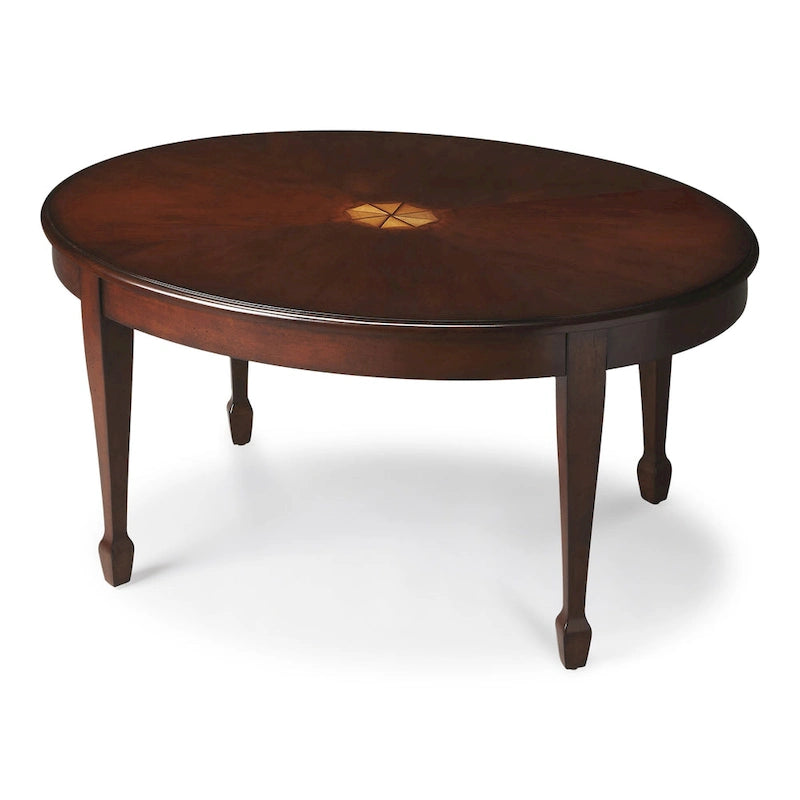 Clayton Oval Wood Inlay Cocktail Table
