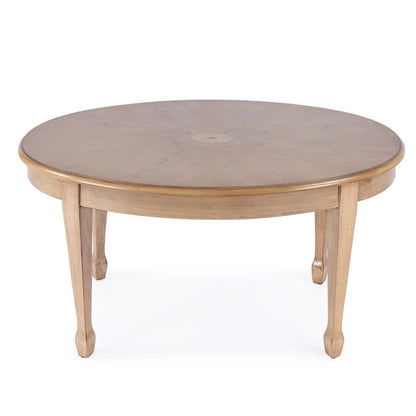 Table basse ovale Clayton en marqueterie de bois