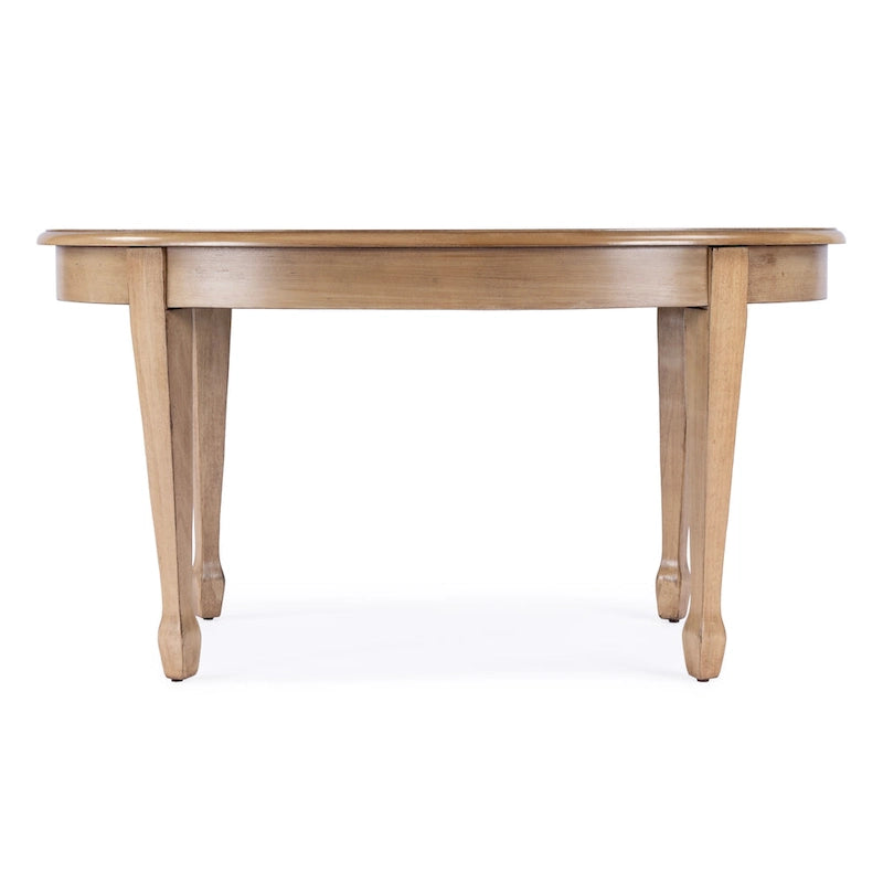 Table basse ovale Clayton en marqueterie de bois