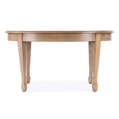 Table basse ovale Clayton en marqueterie de bois